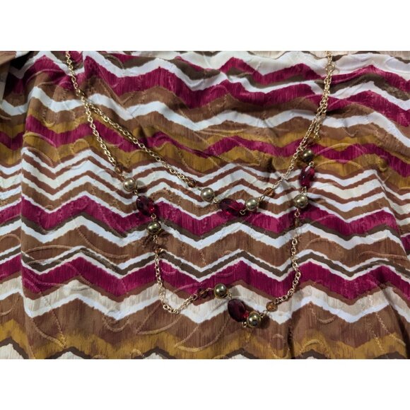 NWT $68 Alfred Dunner Top PLus Size 2X XX TwoFer Layered Necklace Zigzag Blouse - Picture 7 of 11